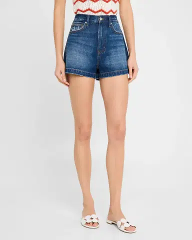 Veronica Beard Timmi High-Rise Denim Shorts | Thumbnail 4 Veronica Beard Timmi High-Rise Denim Shorts | Thumbnail 4