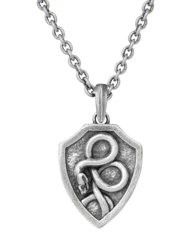 John Varvatos Men's Sterling Silver Snake Shield Pendant Necklace with Black Diamond Eye | Thumbnail 1