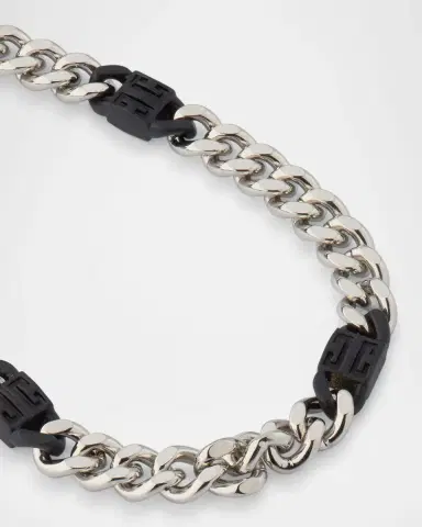 Givenchy Men's Black 4G Silvery Small Chain Bracelet | Thumbnail 2