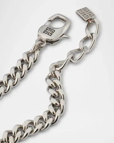 Givenchy Men's Black 4G Silvery Small Chain Bracelet | Thumbnail 3
