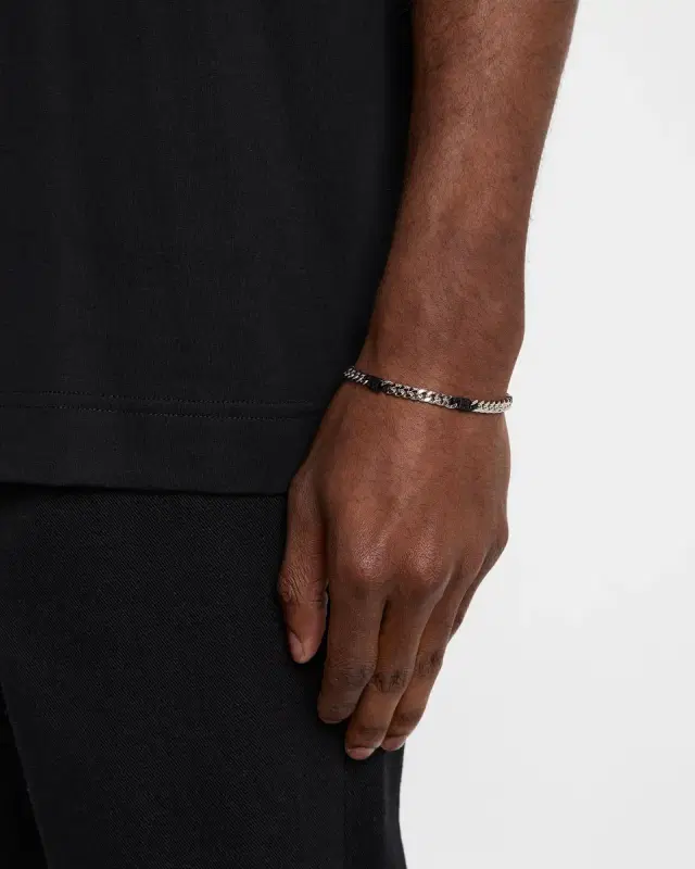 Men's Black 4G Silvery Small Chain Bracelet