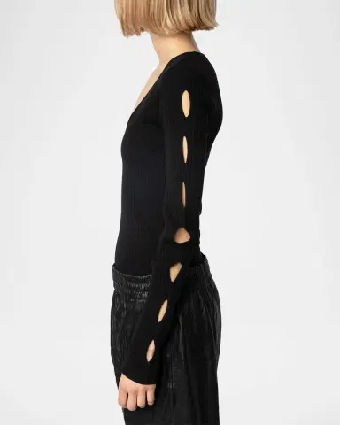 Zadig & Voltaire Syla Ribbed Merino Wool-Blend Sweater | Thumbnail 4 Zadig & Voltaire Syla Ribbed Merino Wool-Blend Sweater | Thumbnail 4