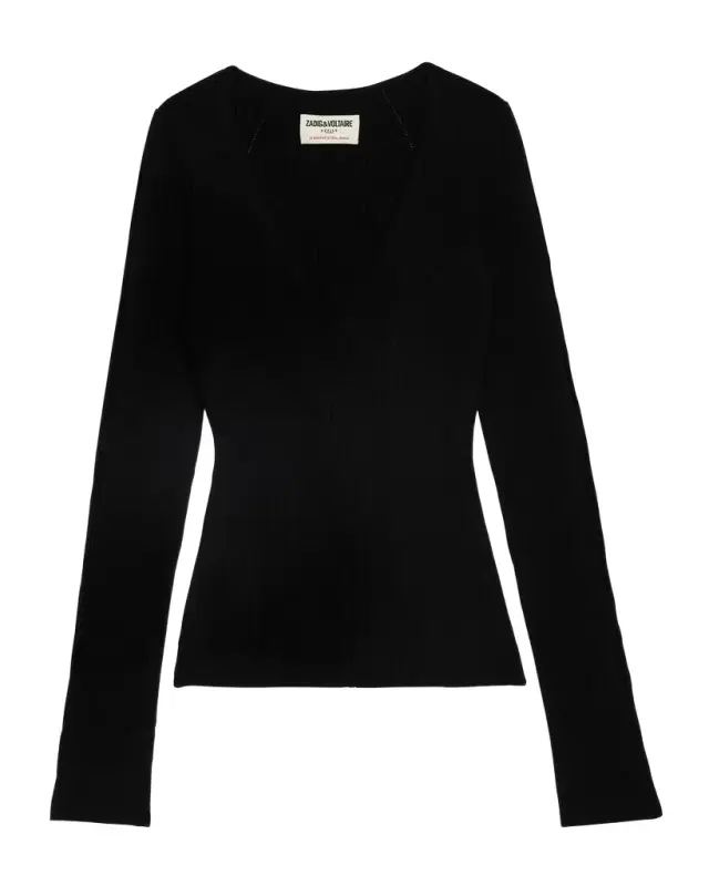 Zadig & Voltaire Syla Ribbed Merino Wool-Blend Sweater
