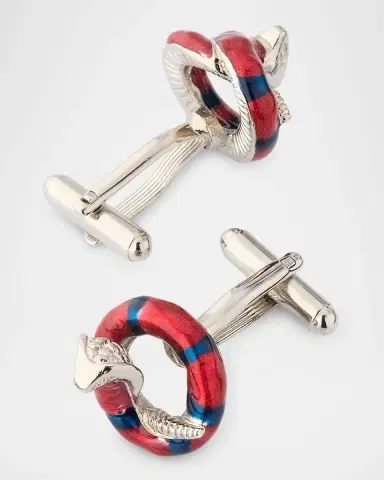 Link Up Men 's Cobra Coil Snake Cufflinks | Thumbnail 4