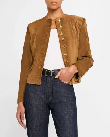 Nili Lotan Nanon Short Suede Jacket | Thumbnail 3