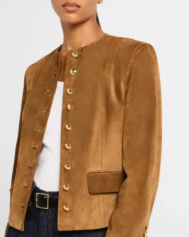 Nili Lotan Nanon Short Suede Jacket | Thumbnail 4