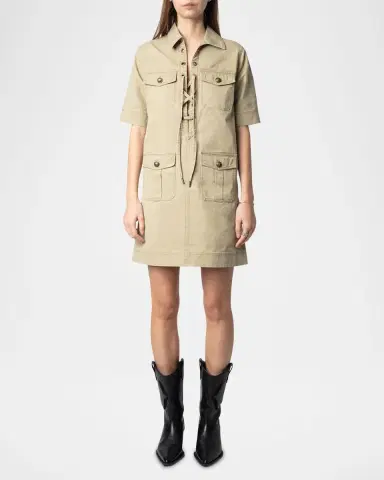 Zadig & Voltaire Record Lace-Up Mini Dress | Thumbnail 2