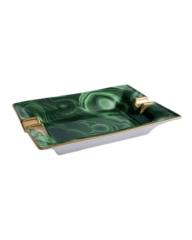L 'Objet Malachite Ashtray