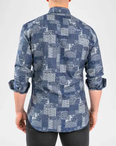 Maceoo Men's Einstein Jacquard Mosaic Sport Shirt | Thumbnail 2