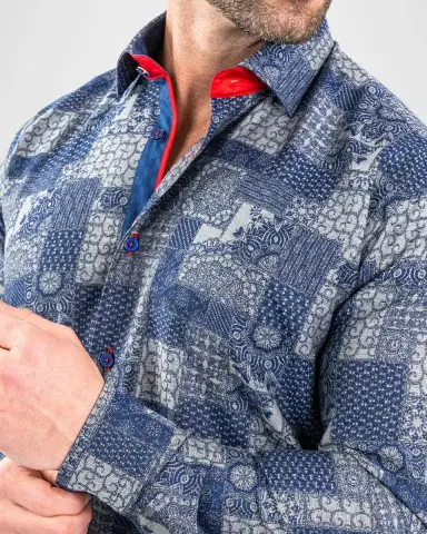Maceoo Men's Einstein Jacquard Mosaic Sport Shirt | Thumbnail 4