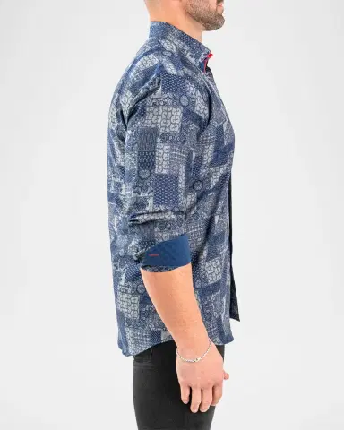 Maceoo Men's Einstein Jacquard Mosaic Sport Shirt | Thumbnail 5