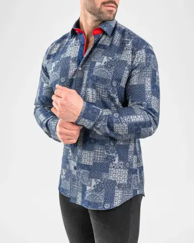 Maceoo Men's Einstein Jacquard Mosaic Sport Shirt | Thumbnail 6