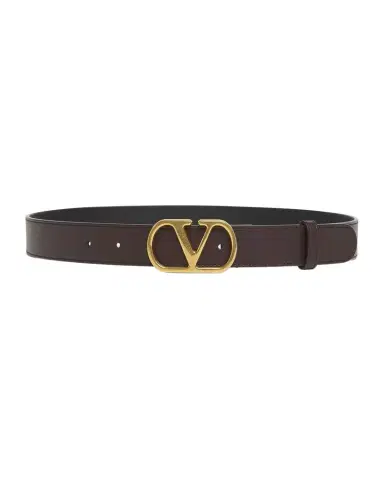 Valentino Garavani VLogo Shiny Calfskin Belt, 30mm | Thumbnail 1 Valentino Garavani VLogo Shiny Calfskin Belt, 30mm | Thumbnail 1