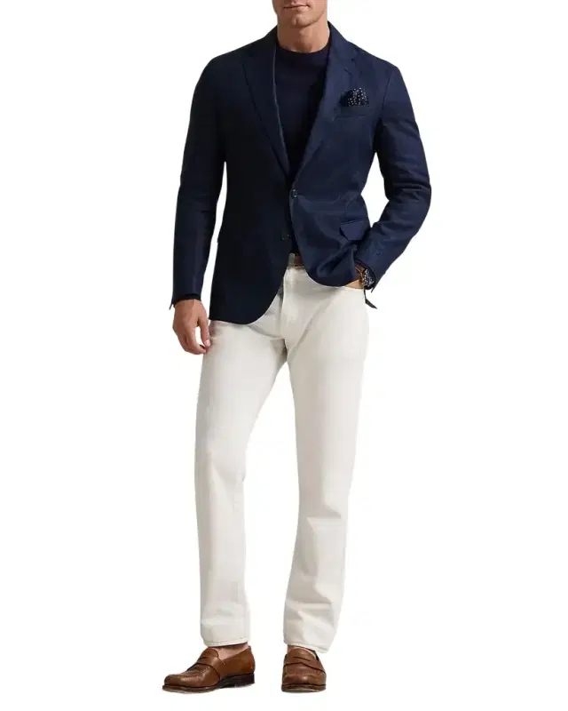 Men 's Soft Tailored-Fit Linen Suit Jacket Men 's Soft Tailored-Fit Linen Suit Jacket