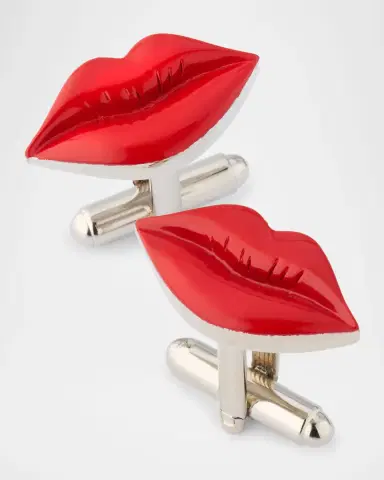 Link Up Men 's Red Lips Cufflinks | Thumbnail 3
