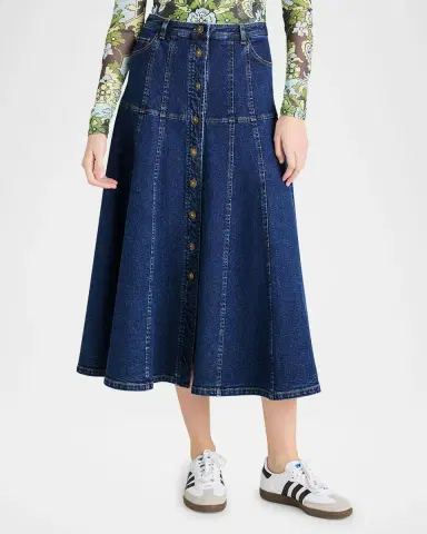 Cinq à Sept Veena Denim Midi Skirt | Thumbnail 2