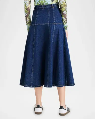 Cinq à Sept Veena Denim Midi Skirt | Thumbnail 3