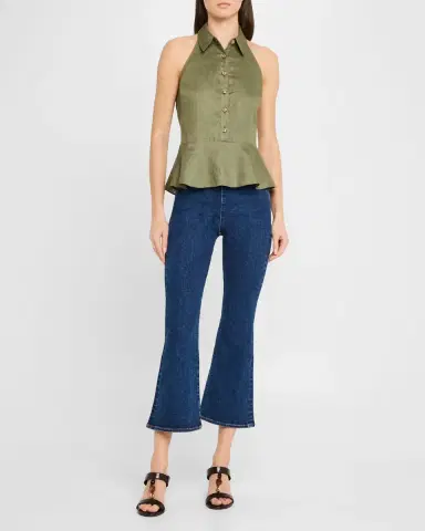 Veronica Beard Lancaster Sleeveless Linen Peplum Top | Thumbnail 2 Veronica Beard Lancaster Sleeveless Linen Peplum Top | Thumbnail 2