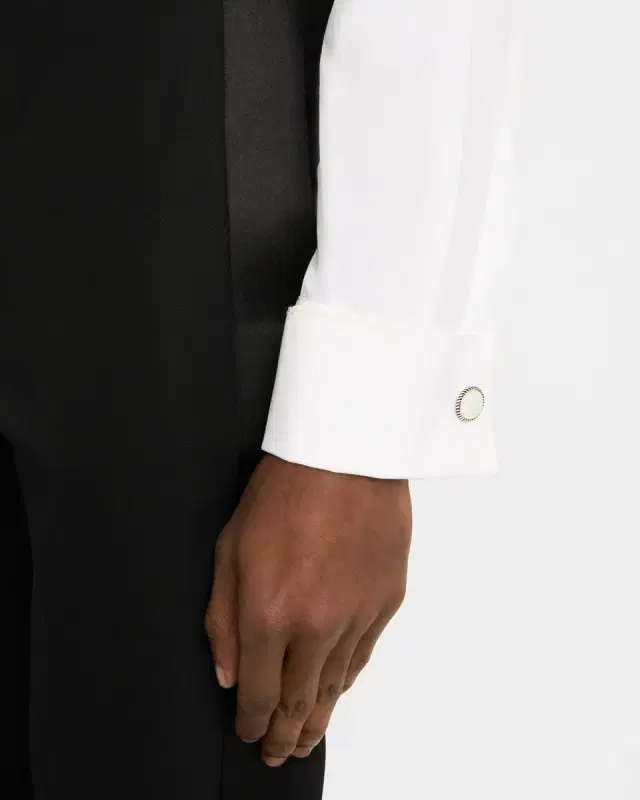 Men 's Mother Of Pearl Rope-Border Cufflinks