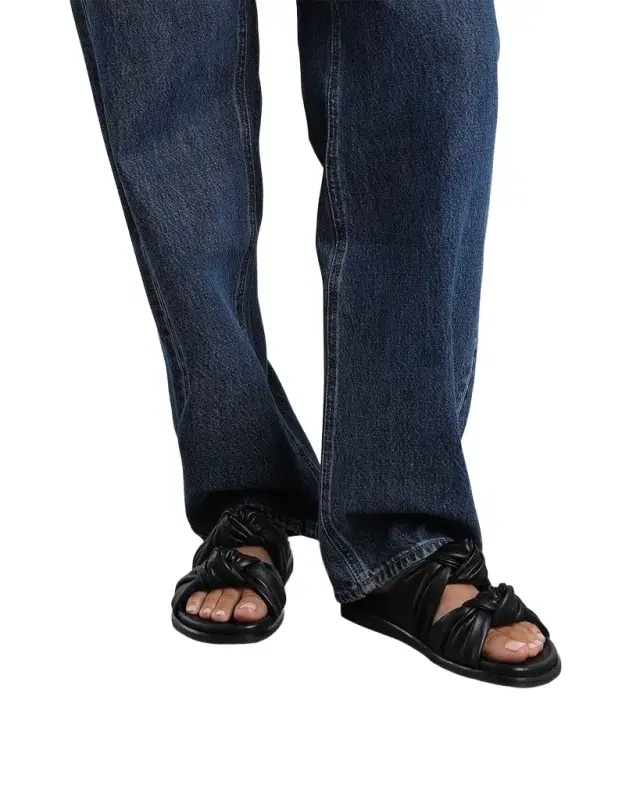 Tye Leather Knots Slide Sandals