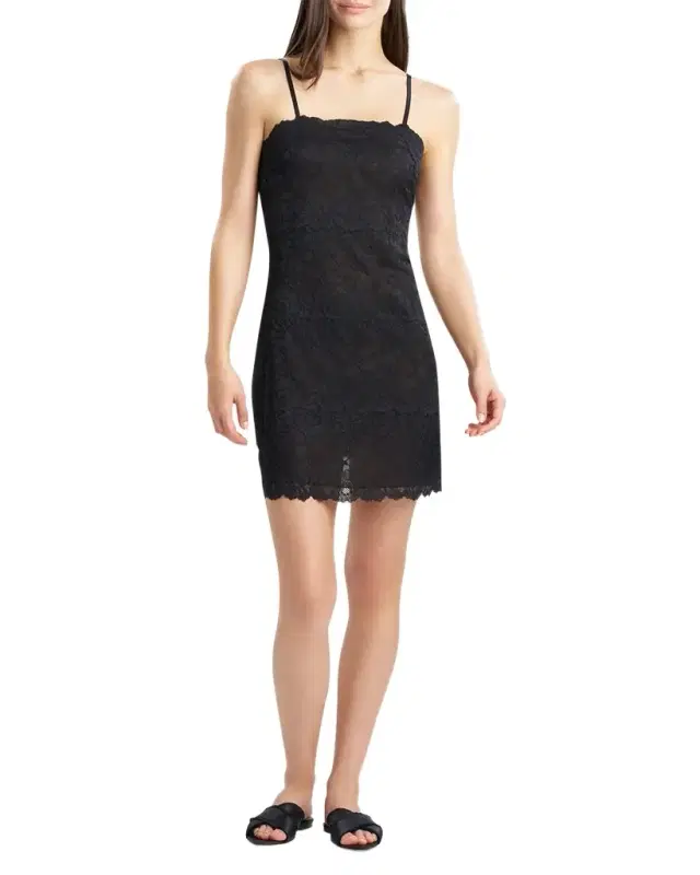 Peony Square-Neck Lace Chemise