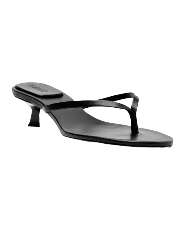Carolyn Leather Thong Kitten Sandals
