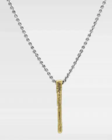 John Varvatos Men's Brass and Sterling Silver Nails Pendant Necklace, 24"L | Thumbnail 2
