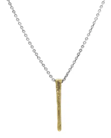 John Varvatos Men's Brass and Sterling Silver Nails Pendant Necklace, 24"L | Thumbnail 1