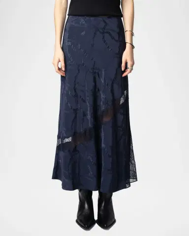Zadig & Voltaire Jaylal Jacquard Chain Midi Skirt | Thumbnail 3