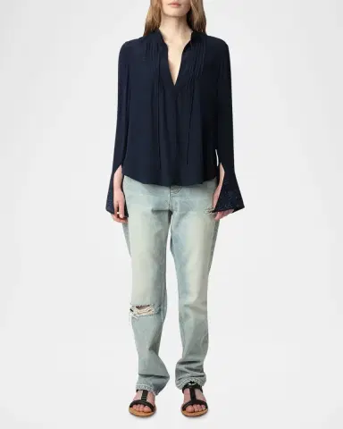 Zadig & Voltaire Taika Embellished Cuff Blouse | Thumbnail 2 Zadig & Voltaire Taika Embellished Cuff Blouse | Thumbnail 2