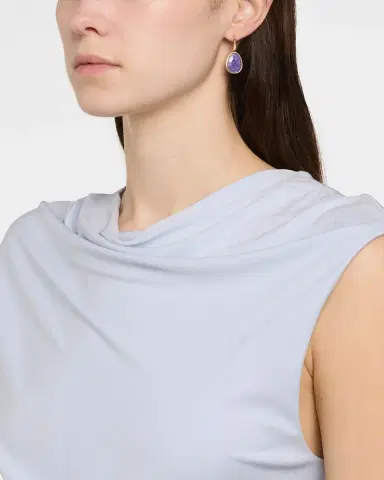 Marco Bicego Lunaria 18K Yellow Gold Charoite Earrings with Diamonds | Thumbnail 2