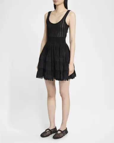 Alaïa Leather Net Mary Jane Ballerina Flats | Thumbnail 3