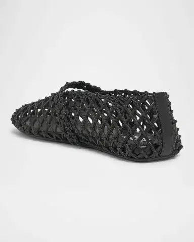 Alaïa Leather Net Mary Jane Ballerina Flats | Thumbnail 4