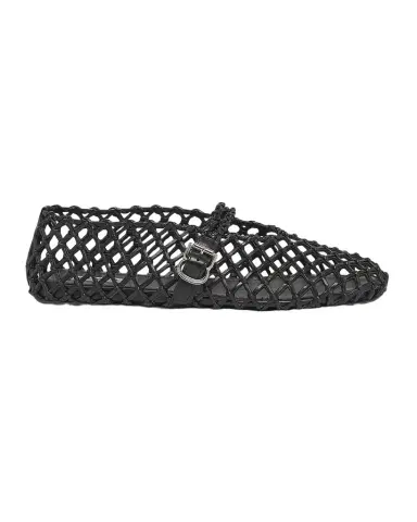 Alaïa Leather Net Mary Jane Ballerina Flats | Thumbnail 1