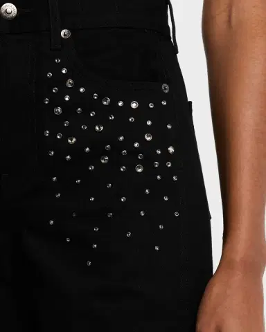 Veronica Beard Taylor Cropped High-Rise Wide Embellished Jeans | Thumbnail 5 Veronica Beard Taylor Cropped High-Rise Wide Embellished Jeans | Thumbnail 5
