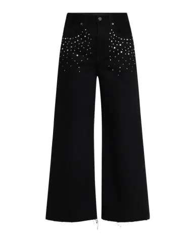 Veronica Beard Taylor Cropped High-Rise Wide Embellished Jeans | Thumbnail 1 Veronica Beard Taylor Cropped High-Rise Wide Embellished Jeans | Thumbnail 1