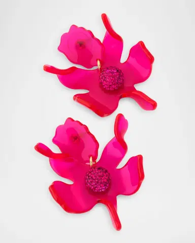 Lele Sadoughi Small Crystal Lily Earrings | Thumbnail 3