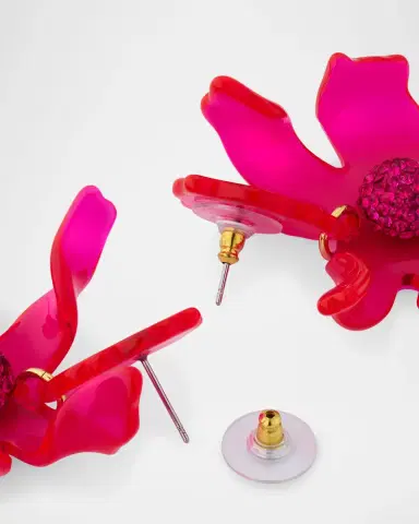 Lele Sadoughi Small Crystal Lily Earrings | Thumbnail 4