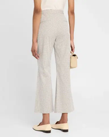 Vince Crop Flare Gardeners Check Pants | Thumbnail 3