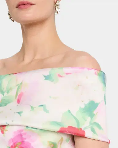 Rickie Freeman for Teri Jon Off-Shoulder Pleated Mikado Column Gown | Thumbnail 5 Rickie Freeman for Teri Jon Off-Shoulder Pleated Mikado Column Gown | Thumbnail 5