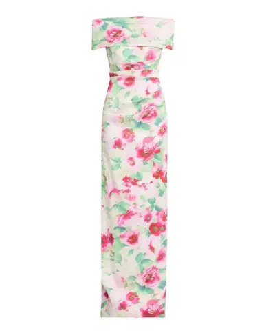 Rickie Freeman for Teri Jon Off-Shoulder Pleated Mikado Column Gown | Thumbnail 1 Rickie Freeman for Teri Jon Off-Shoulder Pleated Mikado Column Gown | Thumbnail 1
