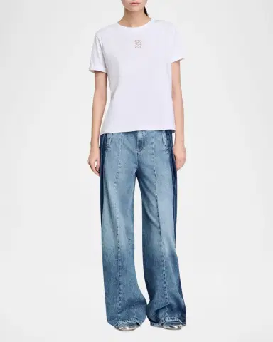 Sandro Ezra Cutout Logo T-Shirt | Thumbnail 2