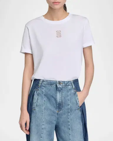 Sandro Ezra Cutout Logo T-Shirt | Thumbnail 4