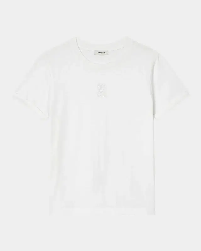 Sandro Ezra Cutout Logo T-Shirt