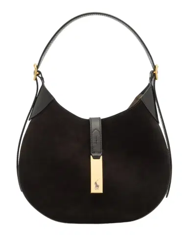 Polo Ralph Lauren Polo ID Suede-Leather Small Shoulder Bag | Thumbnail 1 Polo Ralph Lauren Polo ID Suede-Leather Small Shoulder Bag | Thumbnail 1