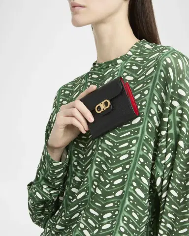Ferragamo Double Gancio Grainy Leather Wallet | Thumbnail 2 Ferragamo Double Gancio Grainy Leather Wallet | Thumbnail 2