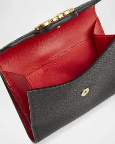 Ferragamo Double Gancio Grainy Leather Wallet | Thumbnail 4 Ferragamo Double Gancio Grainy Leather Wallet | Thumbnail 4