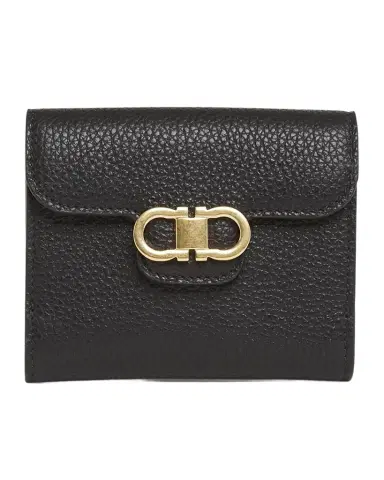 Ferragamo Double Gancio Grainy Leather Wallet | Thumbnail 1 Ferragamo Double Gancio Grainy Leather Wallet | Thumbnail 1