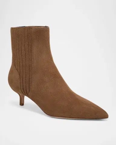 Veronica Beard 45mm Lisa Suede Kitten-Heel Booties | Thumbnail 2 Veronica Beard 45mm Lisa Suede Kitten-Heel Booties | Thumbnail 2