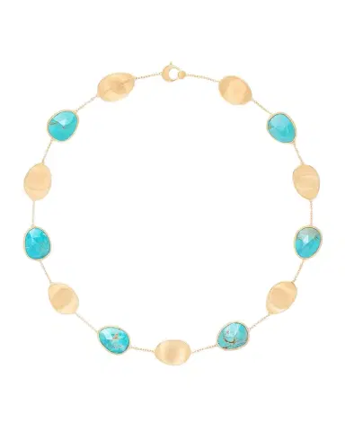 Marco Bicego 18K Lunaria Necklace with Turquoise, 17"L | Thumbnail 1 Marco Bicego 18K Lunaria Necklace with Turquoise, 17"L | Thumbnail 1